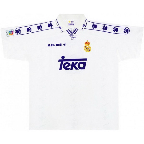 Camiseta Real Madrid Replica Primera Ropa Retro 1994 1996 Blanco